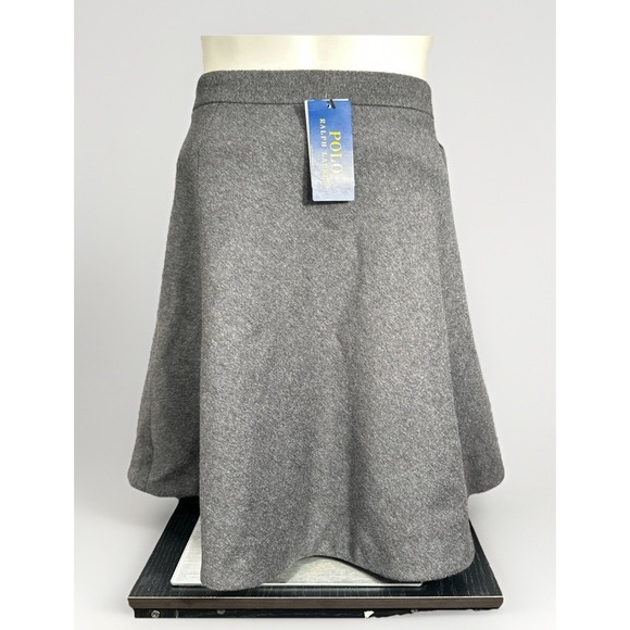 Polo Ralph Lauren Melton A Line Skirt Gray Cashmere & Wool Size 12 NWT - Picture 5 of 9